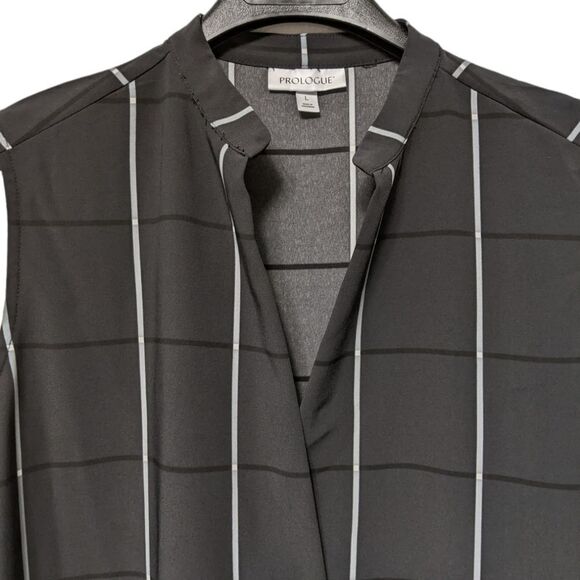 PROLOGUE Windowpane Check Popover Dress L - Picture 2 of 7